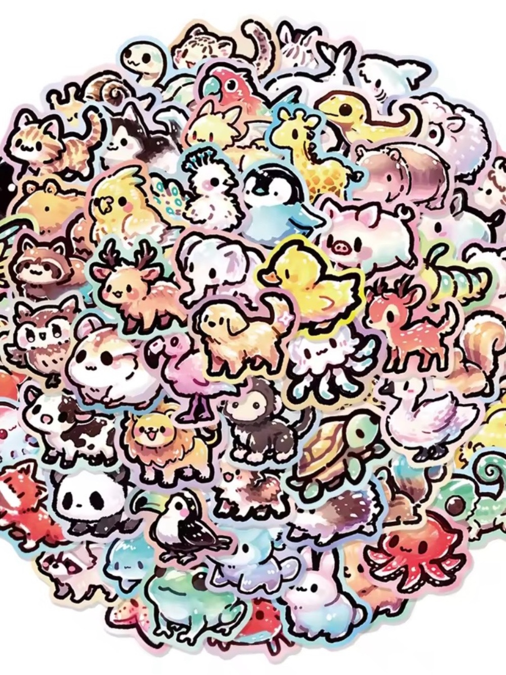 (65) Cute Pastel Small Pets Sticker Sheet - Pastel Multi